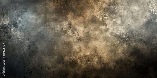 Abstract grunge background with smoke and fog. Dark and mysterious wallpaper. Vintage texture. Abstract dark grungy background with smudged white wall. High quality photo © AminaDesign