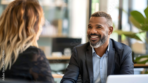 In-Person Interviews in Modern Conference Room: Interviewer and Candidate with Portfolio