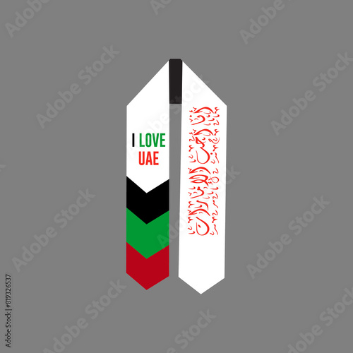 National Day written in Arabic calligraphy vector best use for UAE National day. UAE National day Celebrations scarf design.