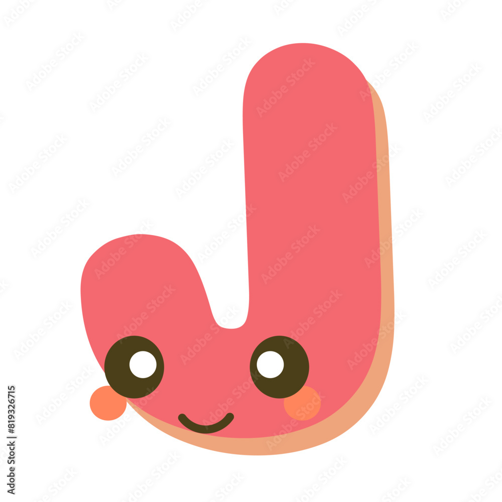 J letter Childish Alphabet Vector Illustration J letter Childish Alphabet Vector Illustration