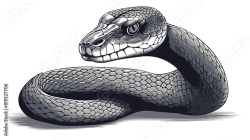 Vintage snake vector engraving illustration. Hand d