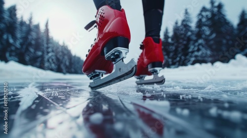  Speed skating shoes are winter sports. photo