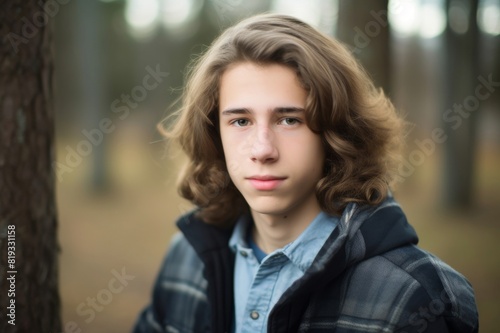 Portrait of a beautiful teenage boy one teenage boy only, long hair, portrait, 16-17 years