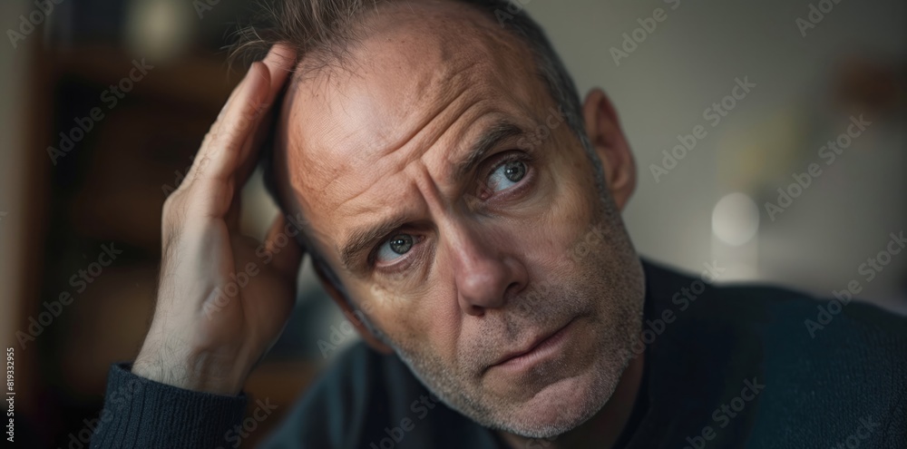 a man with a bald head a man with a bald head