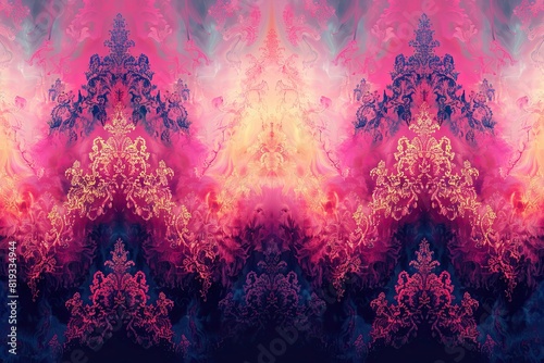 abstract wallpaper colorful retro seamless patterns, in the style of pink shades, psychedelic dreamscape, abstraction-crÃ©ation, psychedelic artwork photo