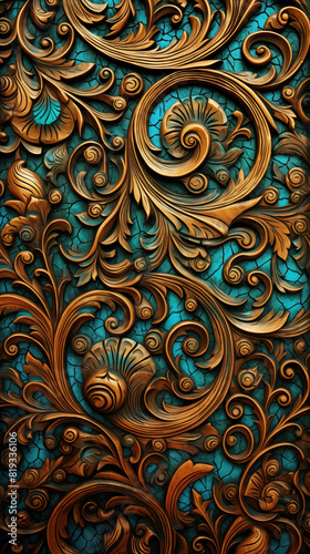 Abstract Image, Metallic Floral, Pattern Style Texture, Wallpaper, Background, Cell Phone and Smartphone Case, Computer Screen, Cell Phone and Smartphone Screen, 9:16 Format- PNG