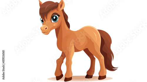 Well gromed brown horse with big eyes cartoon vecto