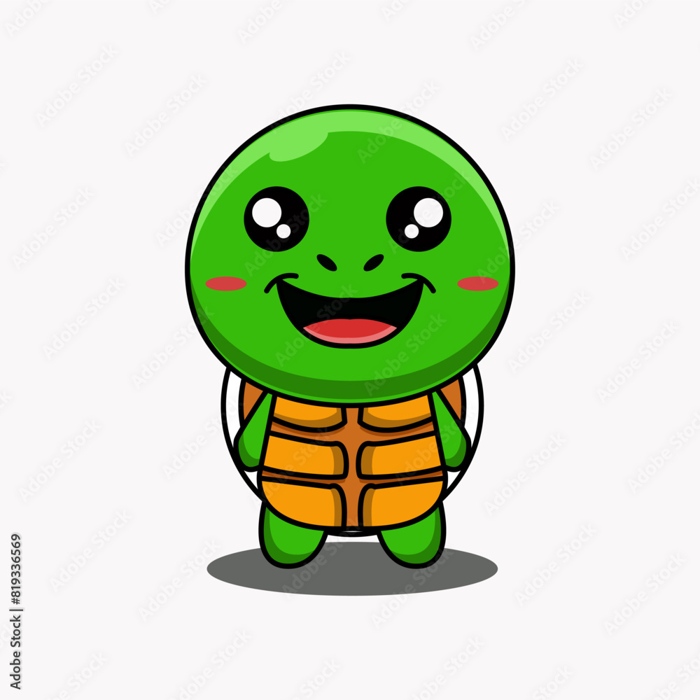 Fototapeta premium cute vector design illustration of a turtle mascot