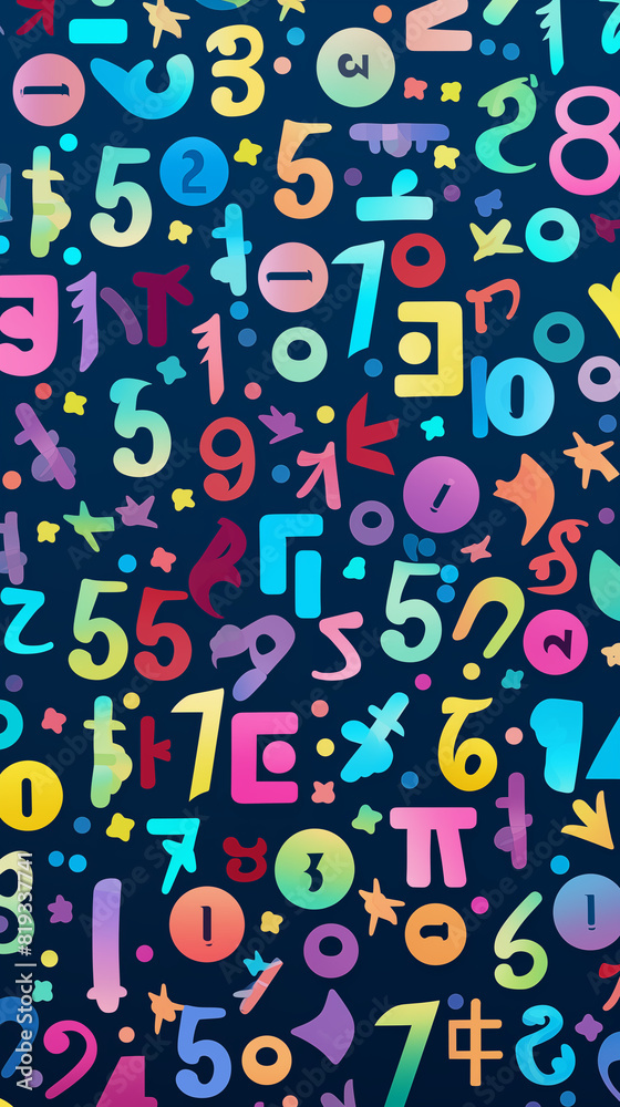 Abstract Image, Colorful Letters and Numbers, Pattern Style Texture, Wallpaper, Background, Cell Phone and Smartphone Cover, Computer Screen, Cell Phone and Smartphone Screen, 9:16 Format - PNG Abstract Image, Colorful Letters and Numbers, Pattern Style Texture, Wallpaper, Background, Cell Phone and Smartphone Cover, Computer Screen, Cell Phone and Smartphone Screen, 9:16 Format - PNG