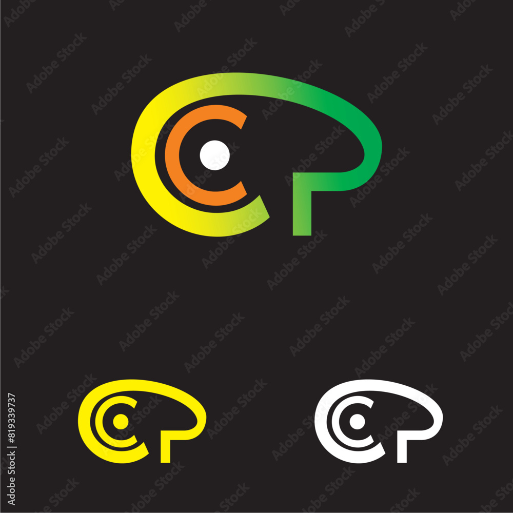 Initial Letter CP Vector logo icon design template elements. Vector ...