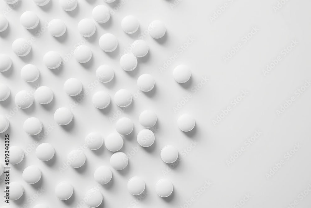 white pills on a white background white pills on a white background