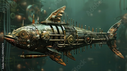 Wallpaper Mural Steampunk Barracuda. Torontodigital.ca