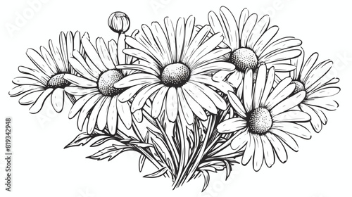 Wildflower vector hand drawn sketch illustration is