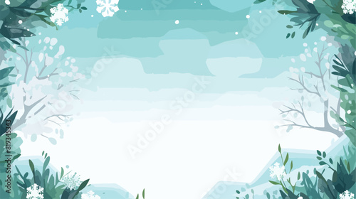 winter background template with abstract fresh gree photo