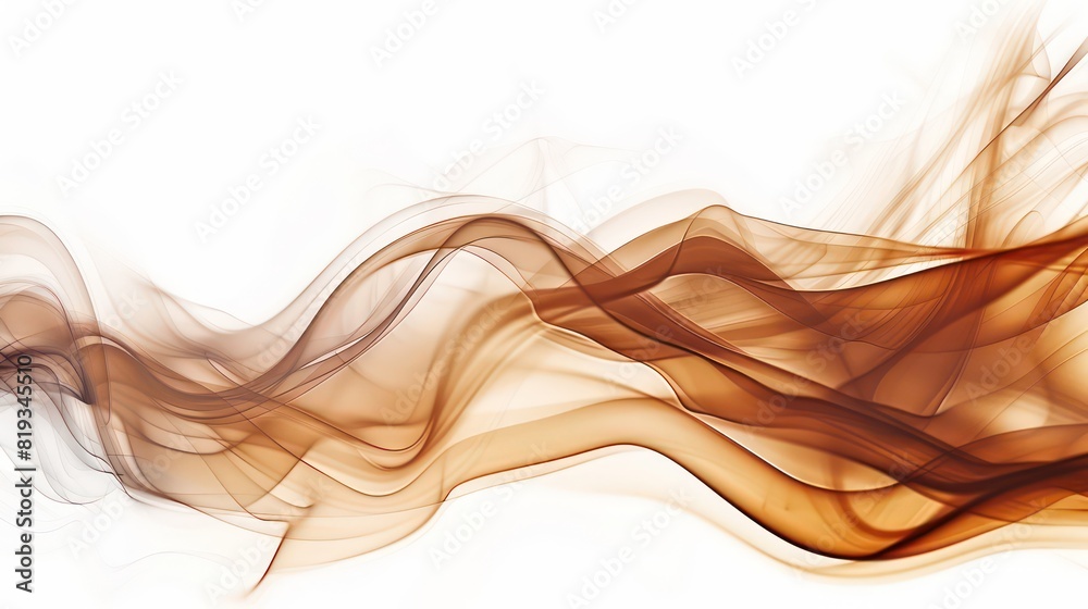 Mocha Brown Abstract with Glowing Waves and Smoke on White Background. Concept Abstract Art, Mocha Brown, Glowing Waves, Smoke Effect, White Background Mocha Brown Abstract with Glowing Waves and Smoke on White Background. Concept Abstract Art, Mocha Brown, Glowing Waves, Smoke Effect, White Background