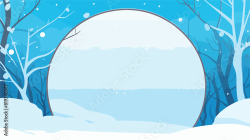 Winter natural banner vector illustration with blan photo
