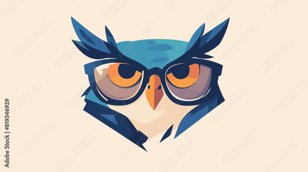 wise hand drawn wise owl head closeup brand logo st