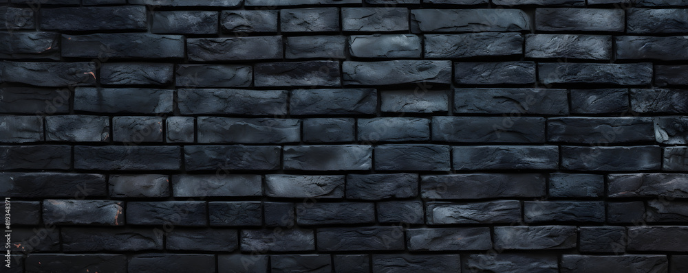 Shadow Textured Black Brick Wall Perfect Background For Various Uses

