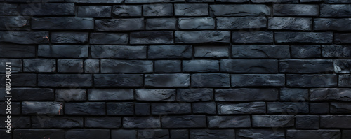 Shadow Textured Black Brick Wall Perfect Background For Various Uses