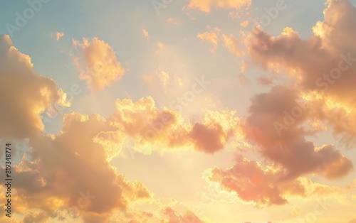 Evening sky painted with soft clouds and gentle sunset hues.