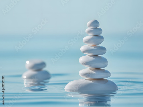 Piedras apiladas en el mar
