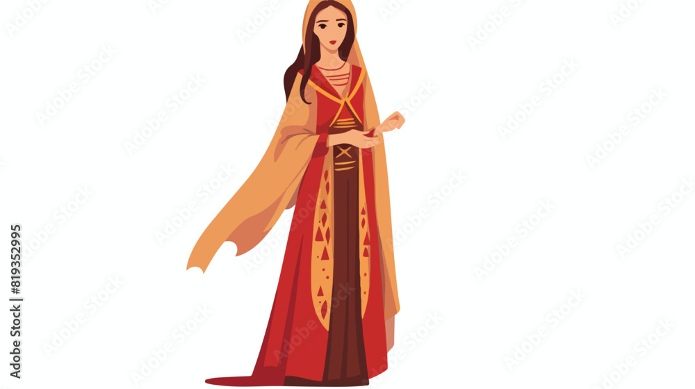 Woman in traditional Moroccan dress national costum