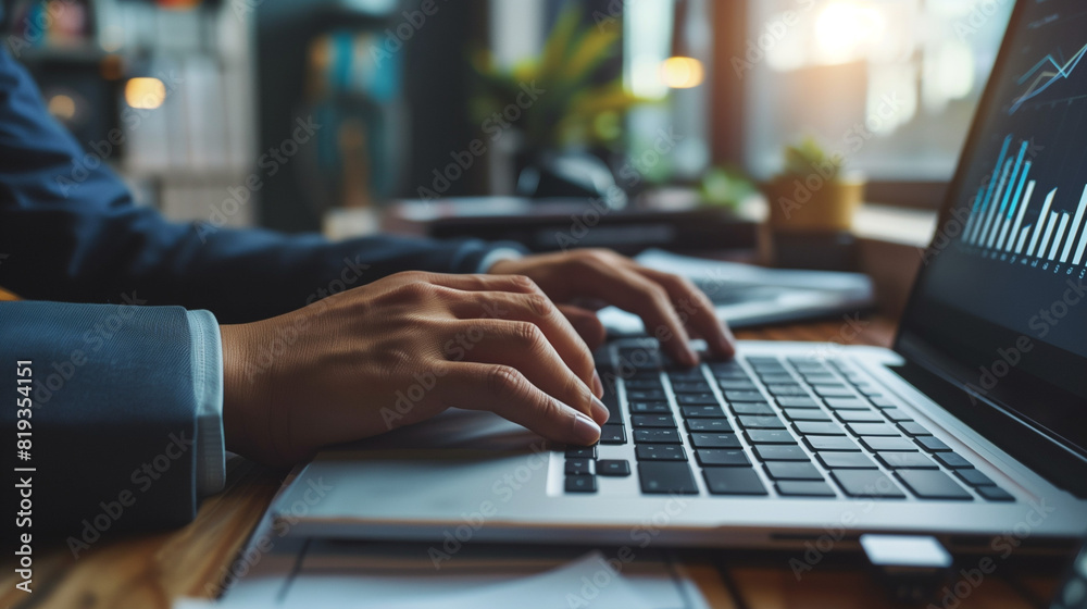 Person Typing on Laptop at Desk Person Typing on Laptop at Desk
