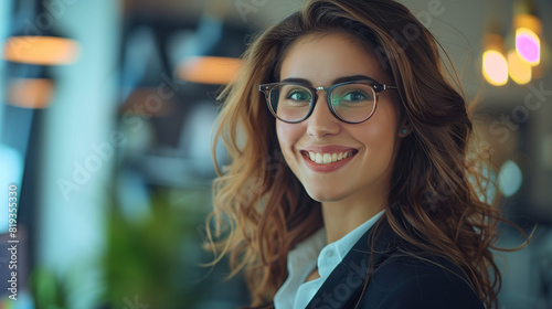 Smiling Business Woman With Glasses