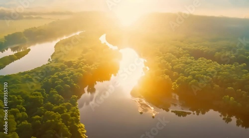 aerial view, river borders and estuaries. 4k video photo