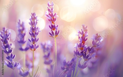 Radiant lavender blooms bask in the gentle sunlight.