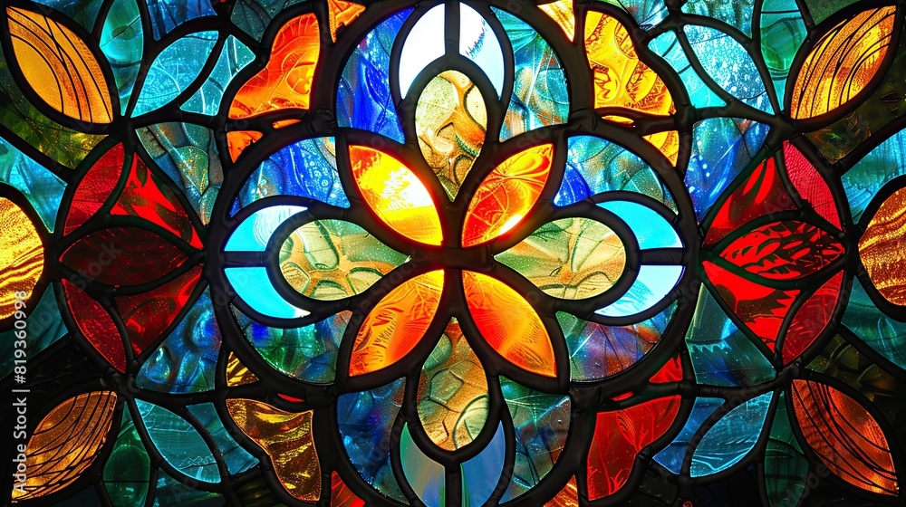 beautiful stained glass repeatable Christian pattern 