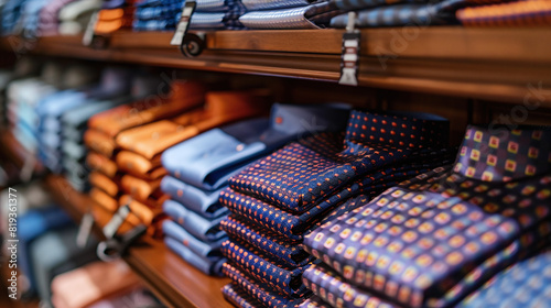 men's high-end luxury clothing store with shirts and ties on display
