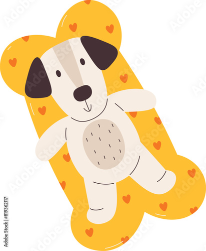 Dog On Inflatable Beach Mattress