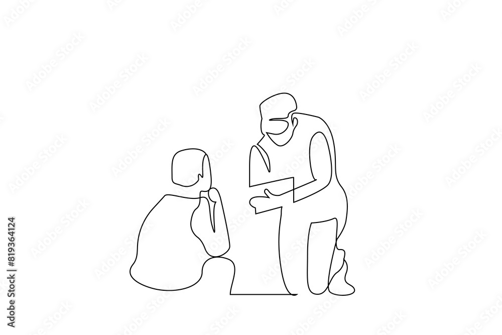 coach teach child boy tactics support football sports one line art design coach teach child boy tactics support football sports one line art design