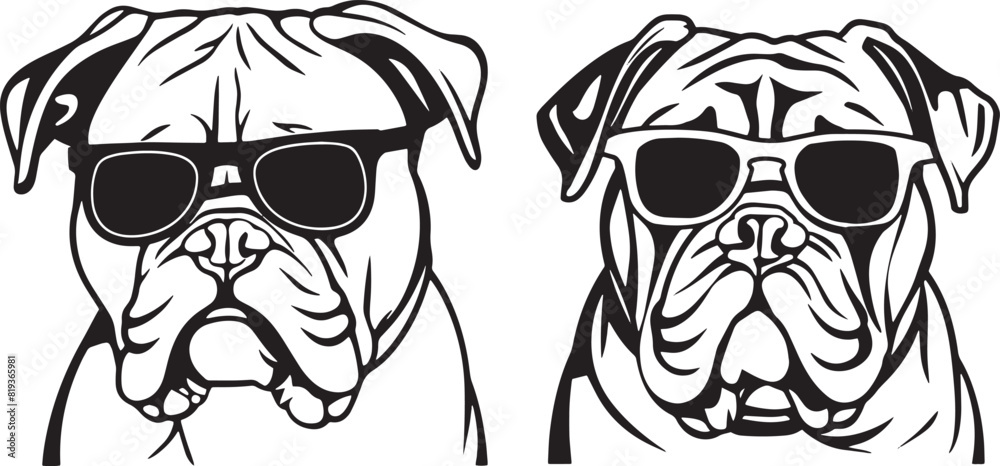 Bulldog vector silhouette Bulldog vector silhouette