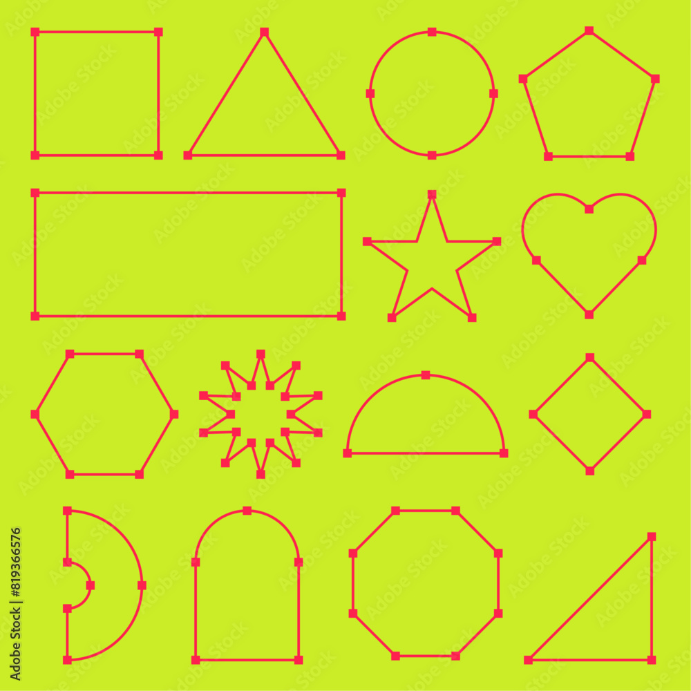 Geometric Shapes With Anchor Point On Corner Stock Vector | Adobe Stock