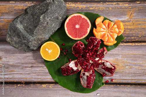 fresh fruit and vegetable photo on non isolated background