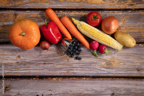 fresh fruit and vegetable photo on non isolated background