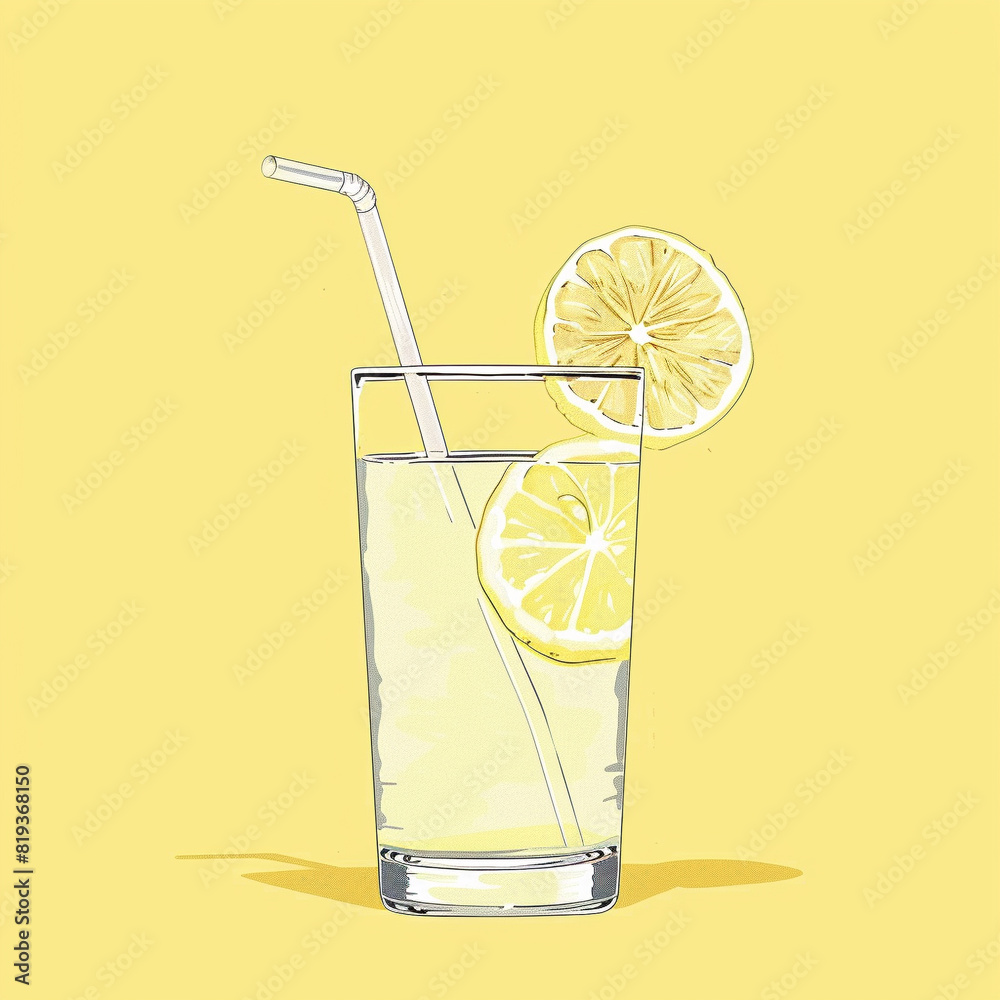Illustration of A refreshing glass of lemonades, graphic resource, art, animated, illustration, Generative AI Illustration of A refreshing glass of lemonades, graphic resource, art, animated, illustration, Generative AI
