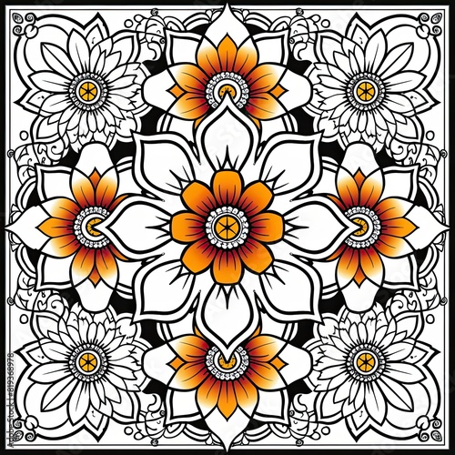 colored geometric designs for coloring book pages
