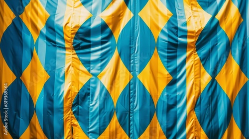 circus tent pattern yellow and blue