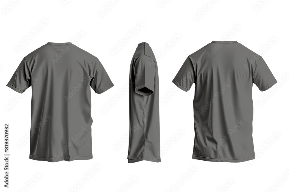 A plain gray t-shirt with a transparent background that you can use for various design or promotional purposes. A plain gray t-shirt with a transparent background that you can use for various design or promotional purposes.