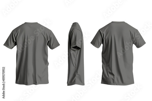 A plain gray t-shirt with a transparent background that you can use for various design or promotional purposes.