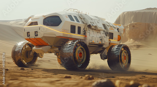 futuristic mars exploration vehicle.