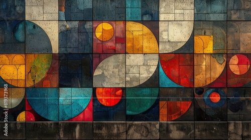 Constructivism cymatic wall mural