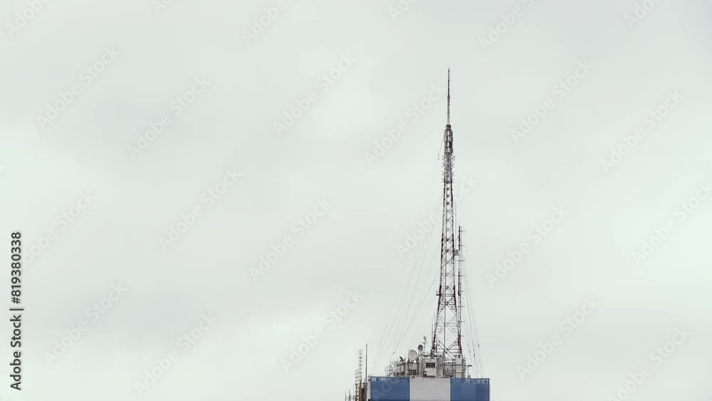 Telecommunications Antenna at Top of The Ministry of Public Works Building, Buenos Aires, Argentina. Telecommunications Antenna at Top of The Ministry of Public Works Building, Buenos Aires, Argentina.