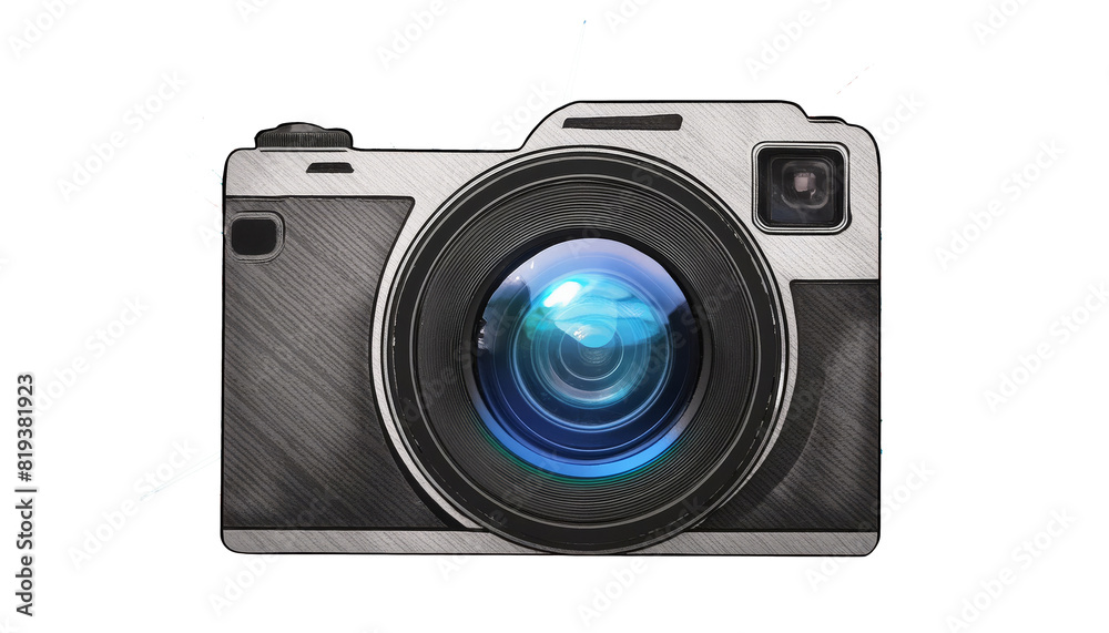 camera isolated on white, png