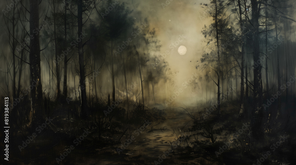 Majestic Forest With Distant Sun Majestic Forest With Distant Sun