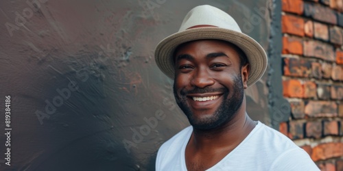 Black man smiling happy face portrait