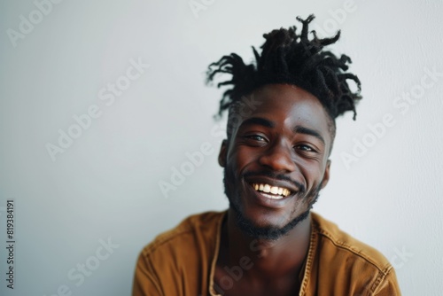 Black man smiling happy face portrait